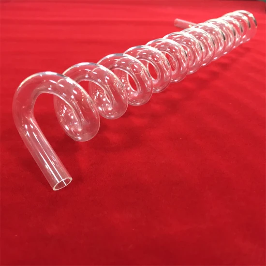 カスタムの耐食性の透明な石英ガラスのコイル パイプ石英ガラス加熱スパイラル チューブ